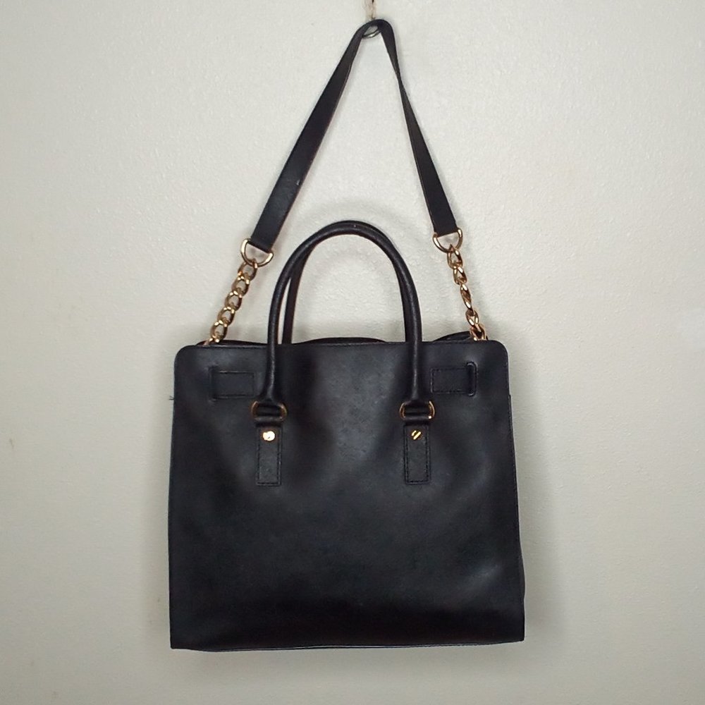 COPY - Michael kors hamelton satchel black stifano leather large. - Picture 3 of 16